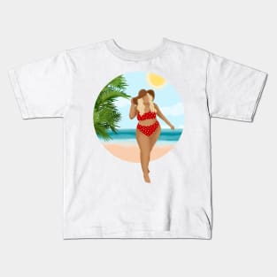 Girl On The Beach 8 Kids T-Shirt